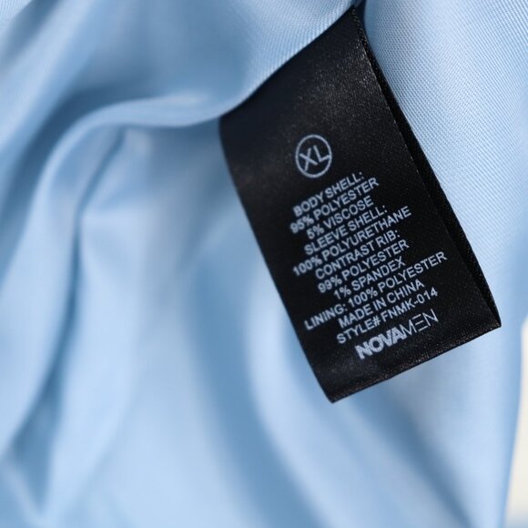 Nova Men Cone Applique Varsity Bomber Button Down Jacket Light Blue Size Xl - Picture 14 of 16